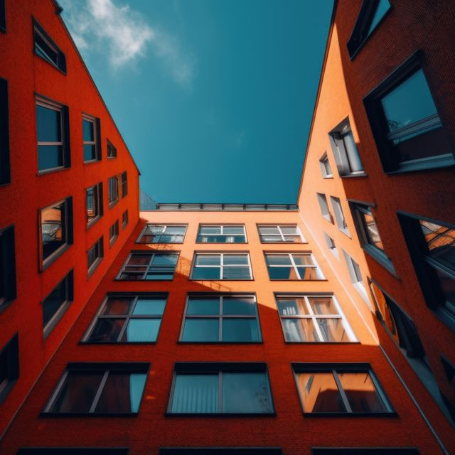 Bloque de edificios naranja 